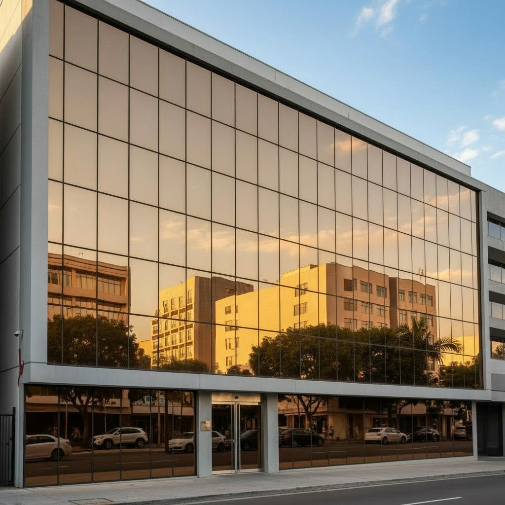 Тонировка фасада солнцезащитной плёнкой